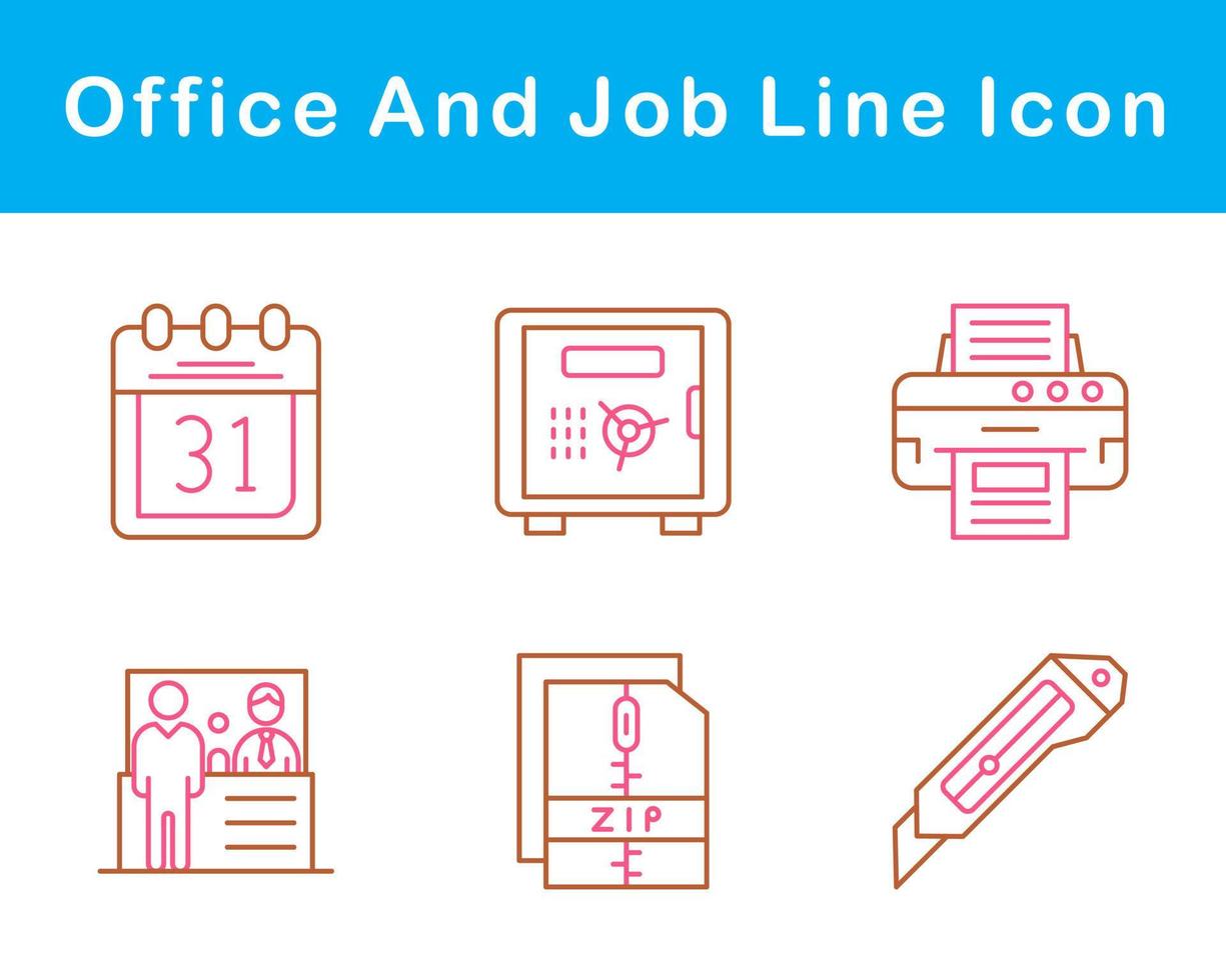 Work Office And Job Vector Icon Set