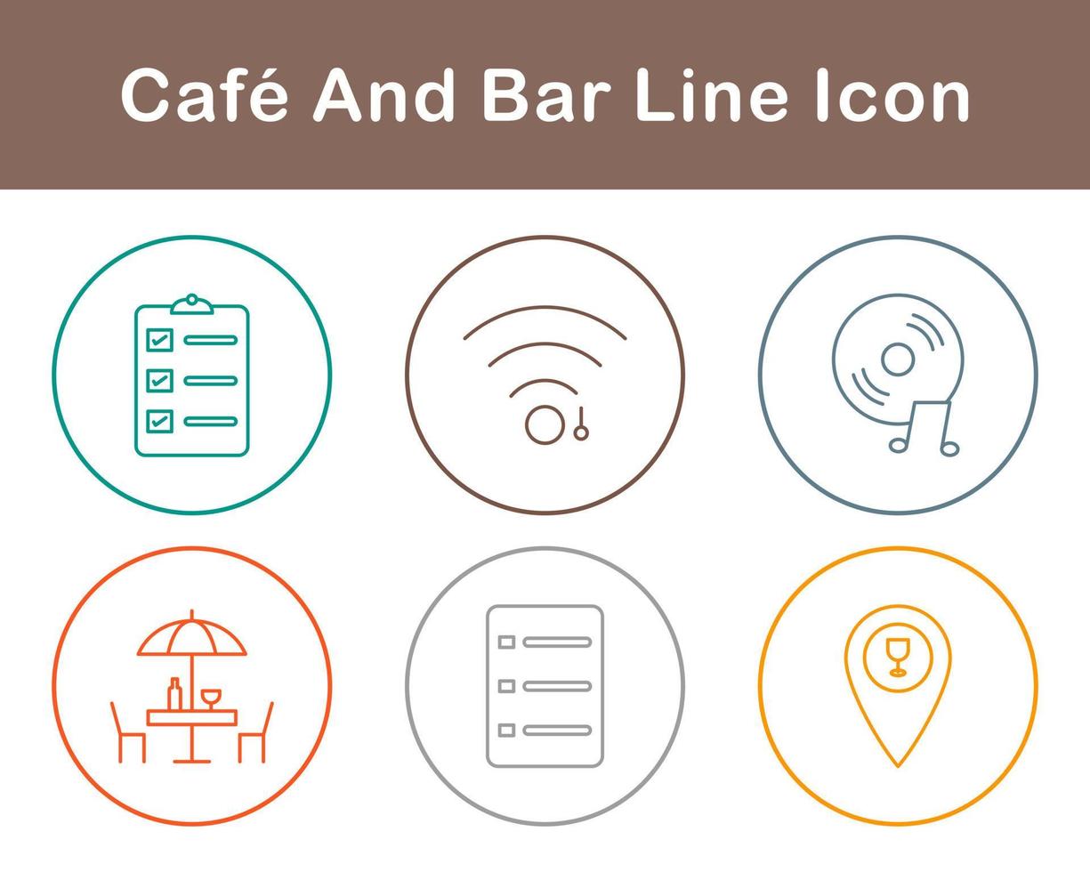 Cafe And Bar Vector Icon Set
