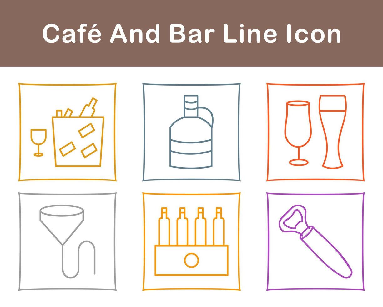 café y bar vector icono conjunto