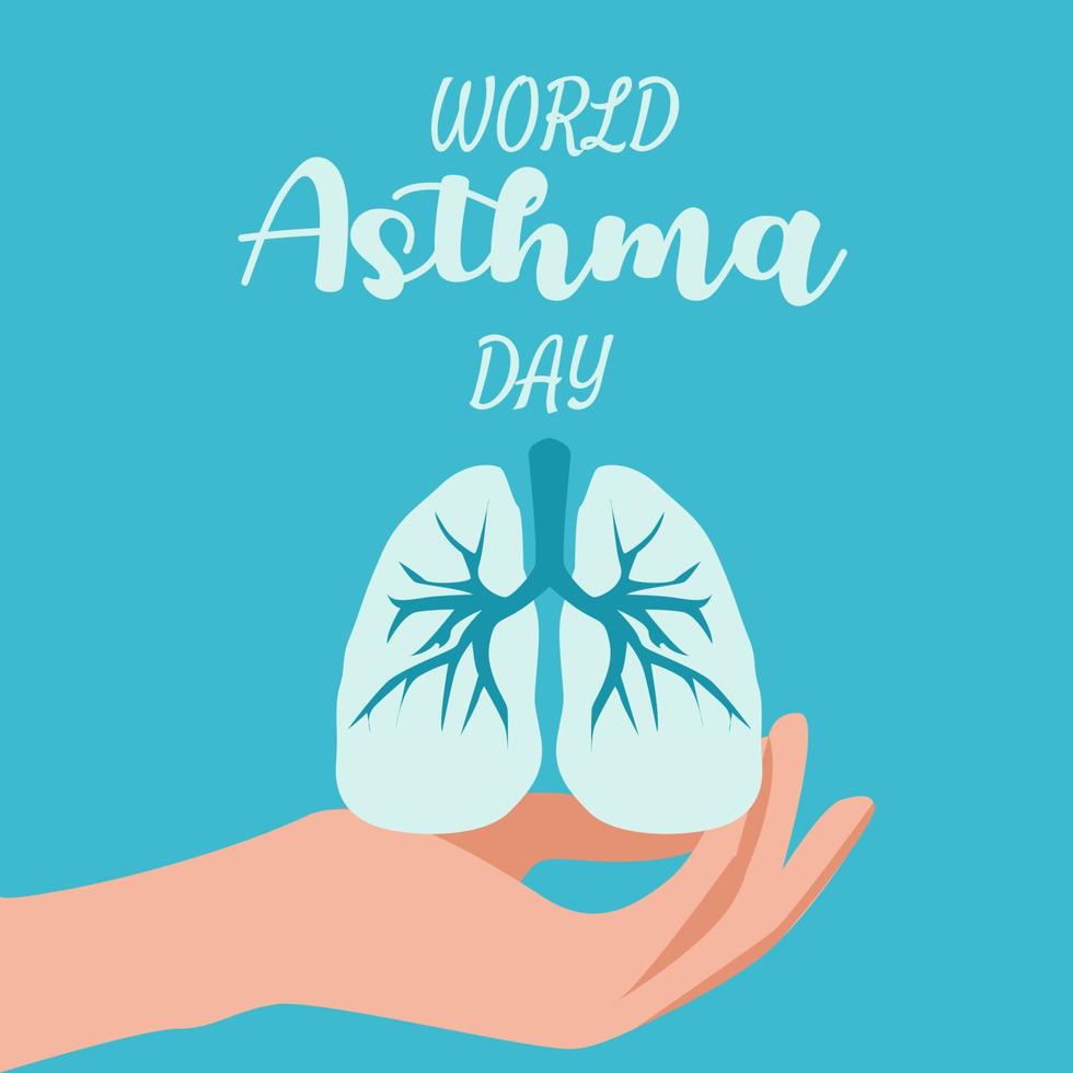 World Asthma Day. Holiday concept. Template for background, banner, card, and poster with text inscription. Vector EPS10 illustration.