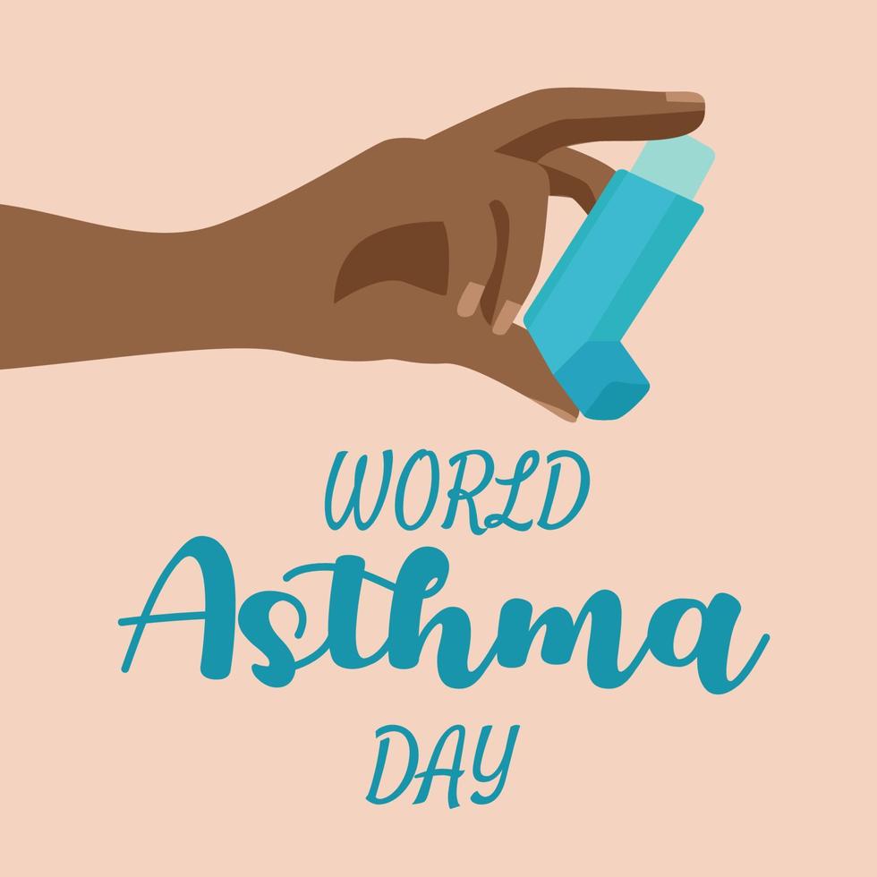 World Asthma Day. Holiday concept. Template for background, banner, card, and poster with text inscription. Vector EPS10 illustration.