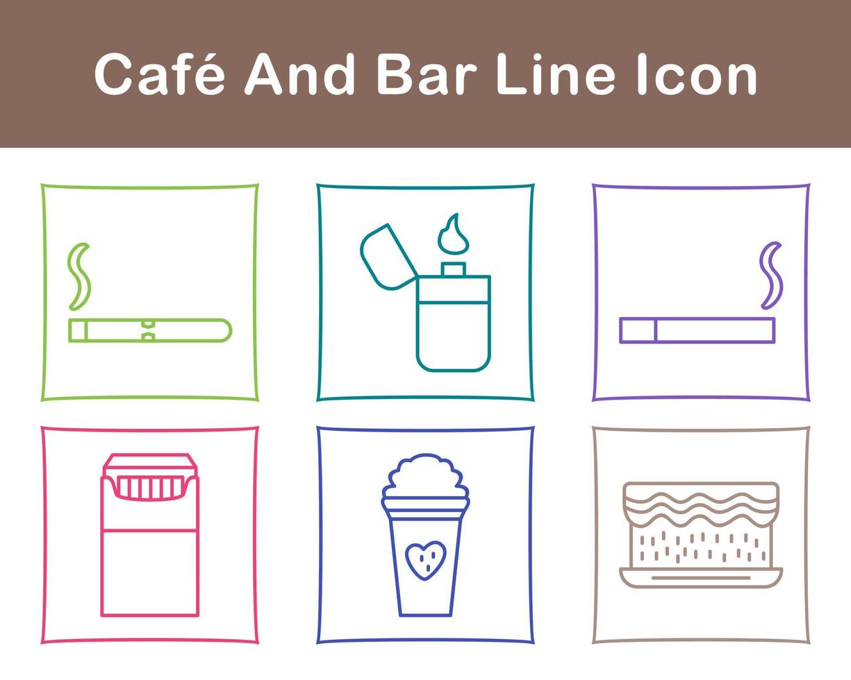 café y bar vector icono conjunto