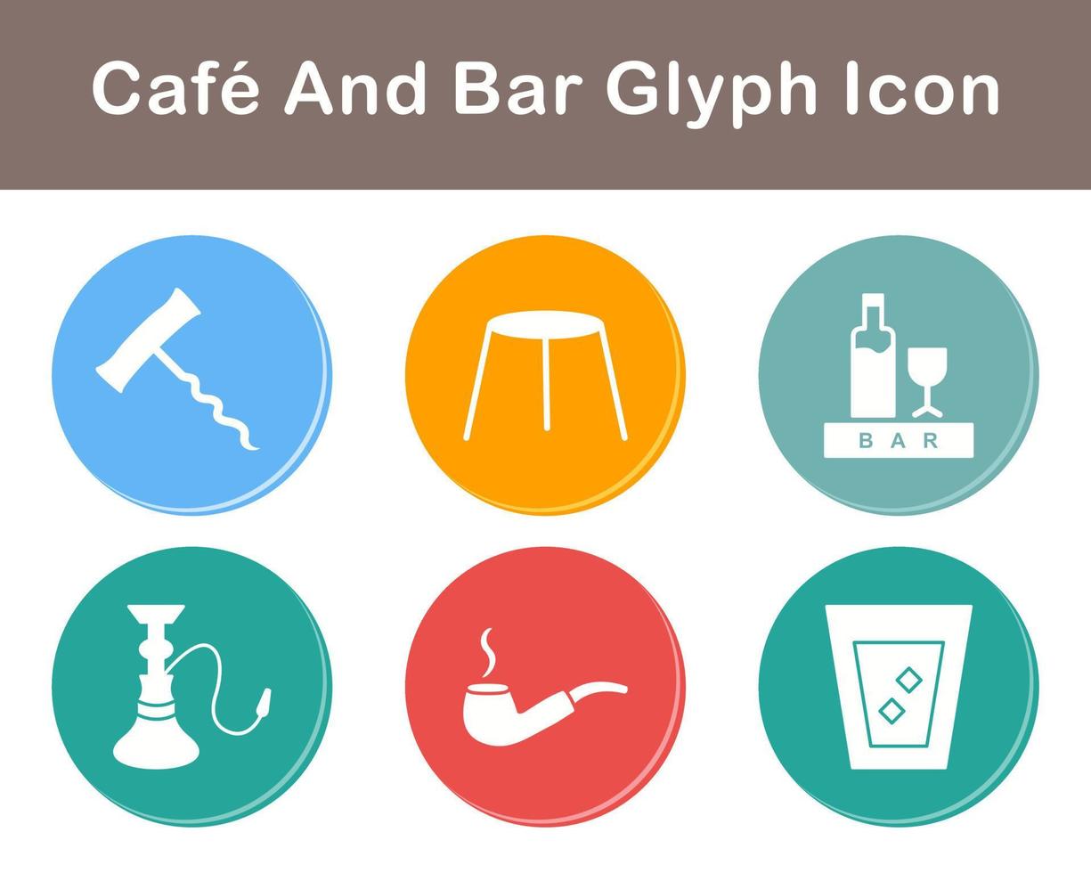 café y bar vector icono conjunto