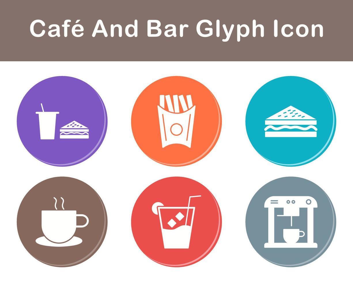 café y bar vector icono conjunto