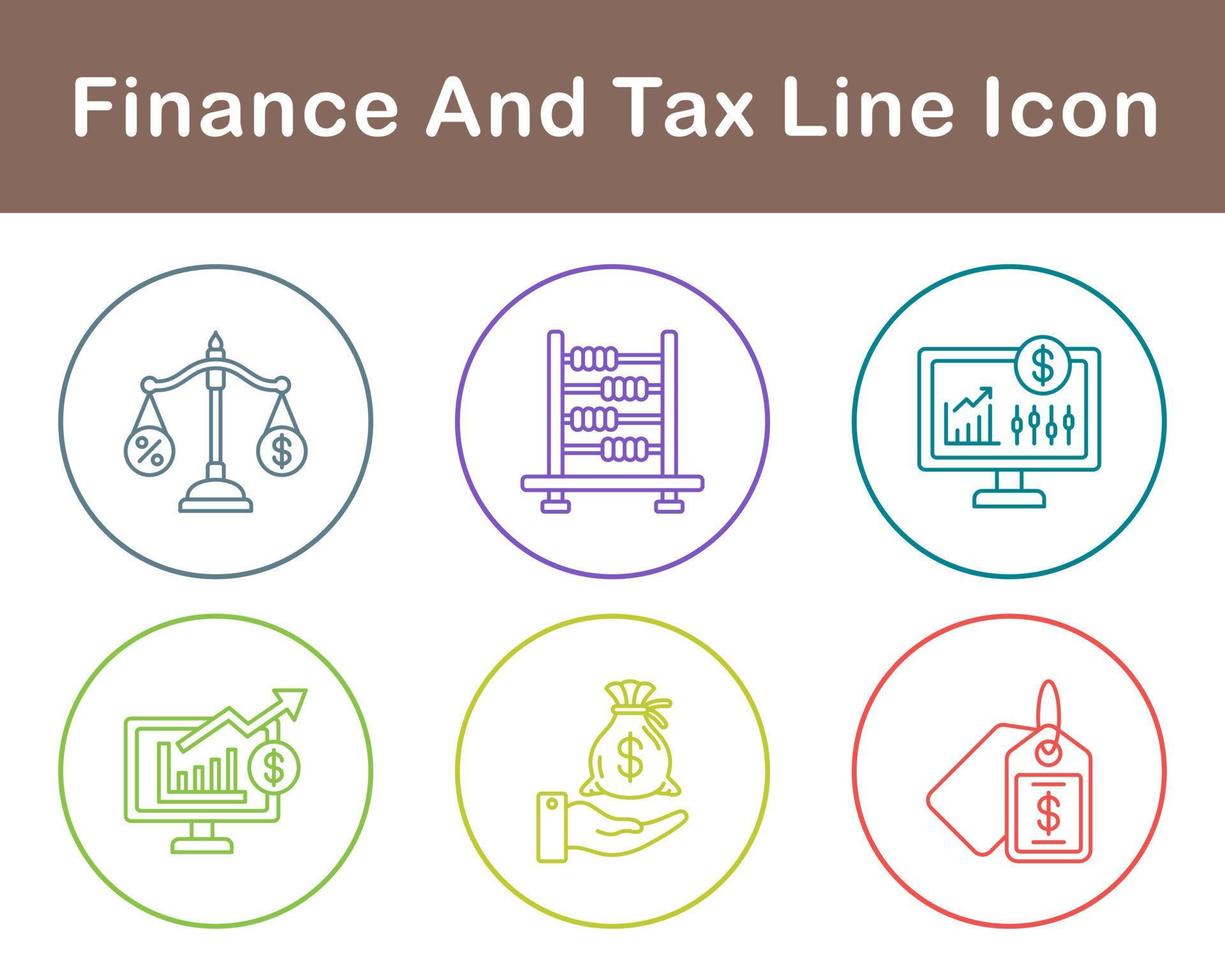 Finanzas y impuesto vector icono conjunto