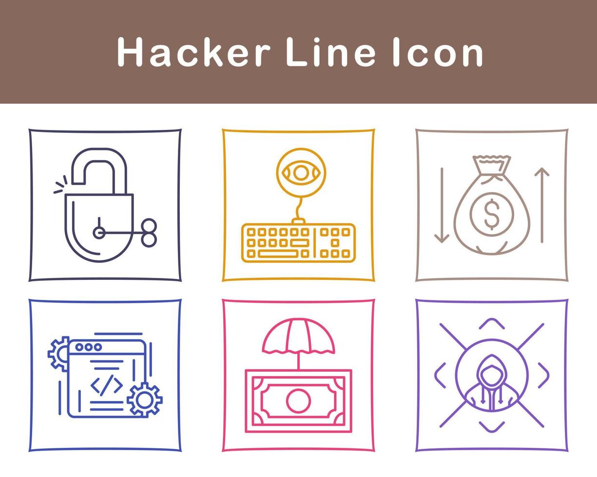 conjunto de iconos de vector de hacker