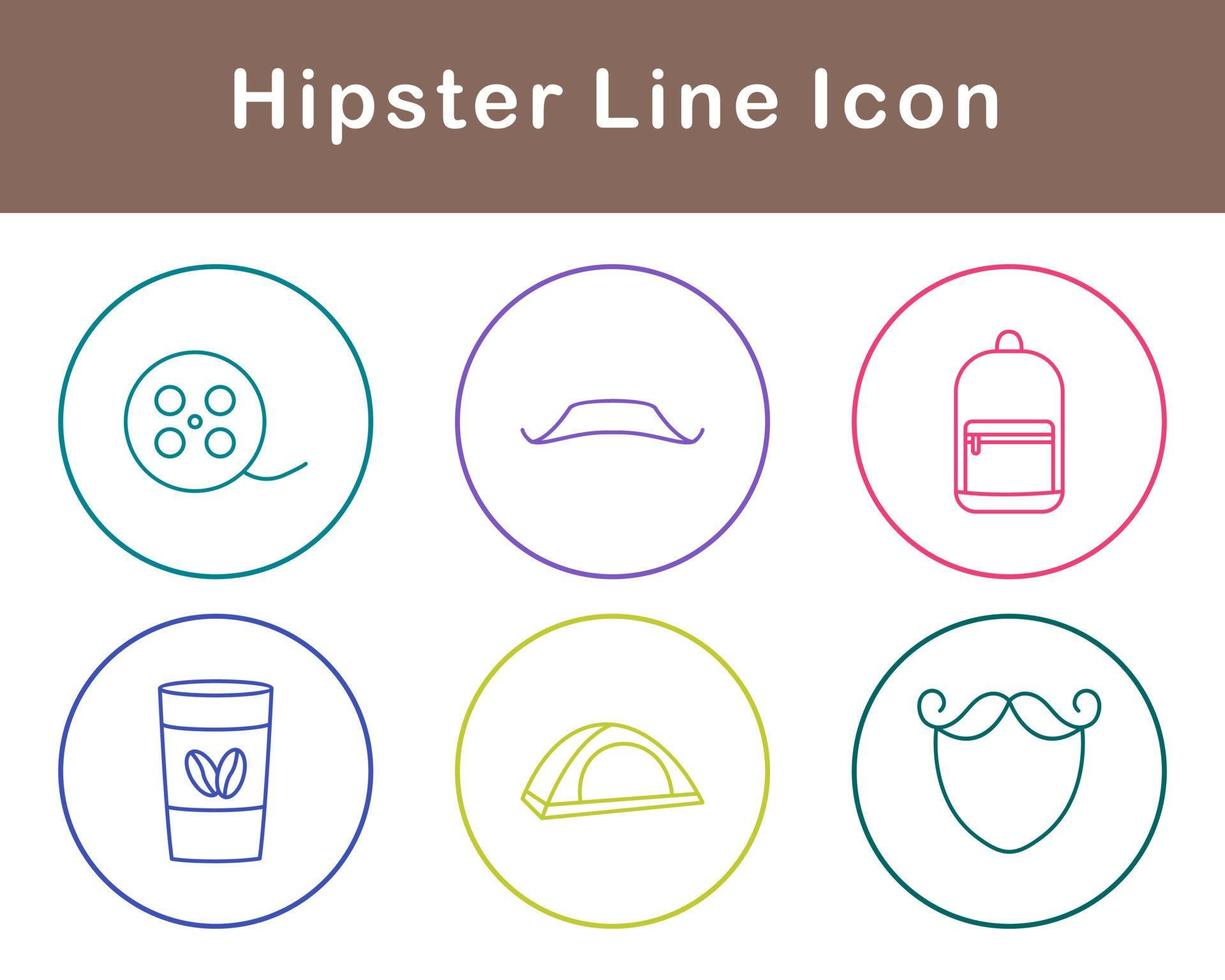 hipster vector icono conjunto