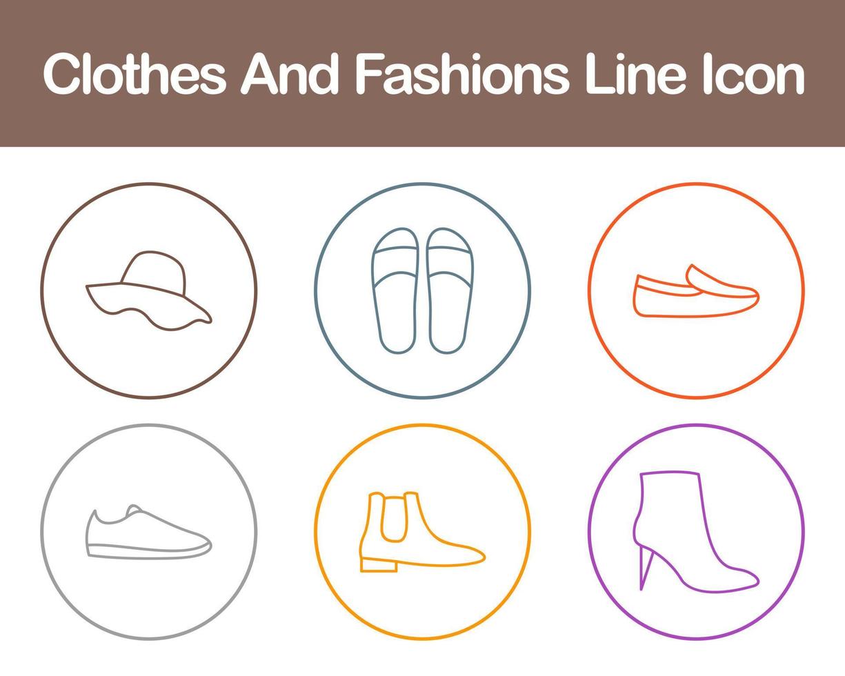 Clothes And Fashions Vector Icon Set