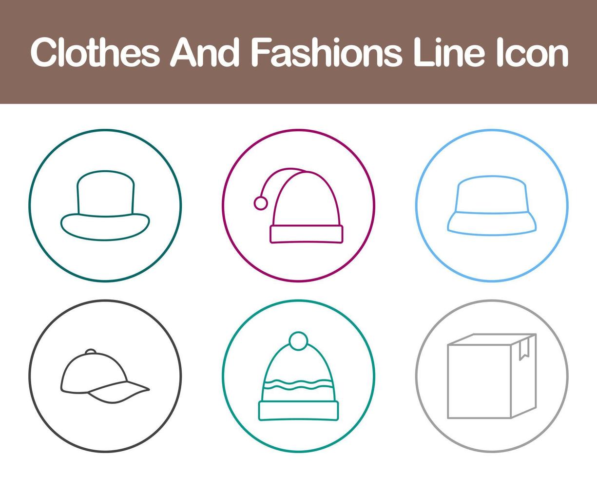 Clothes And Fashions Vector Icon Set