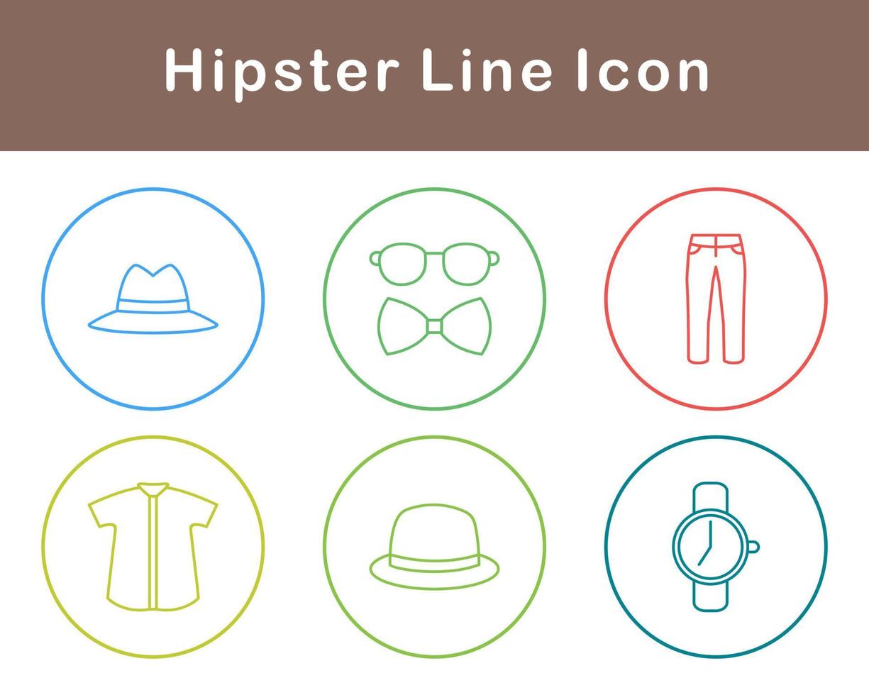 hipster vector icono conjunto