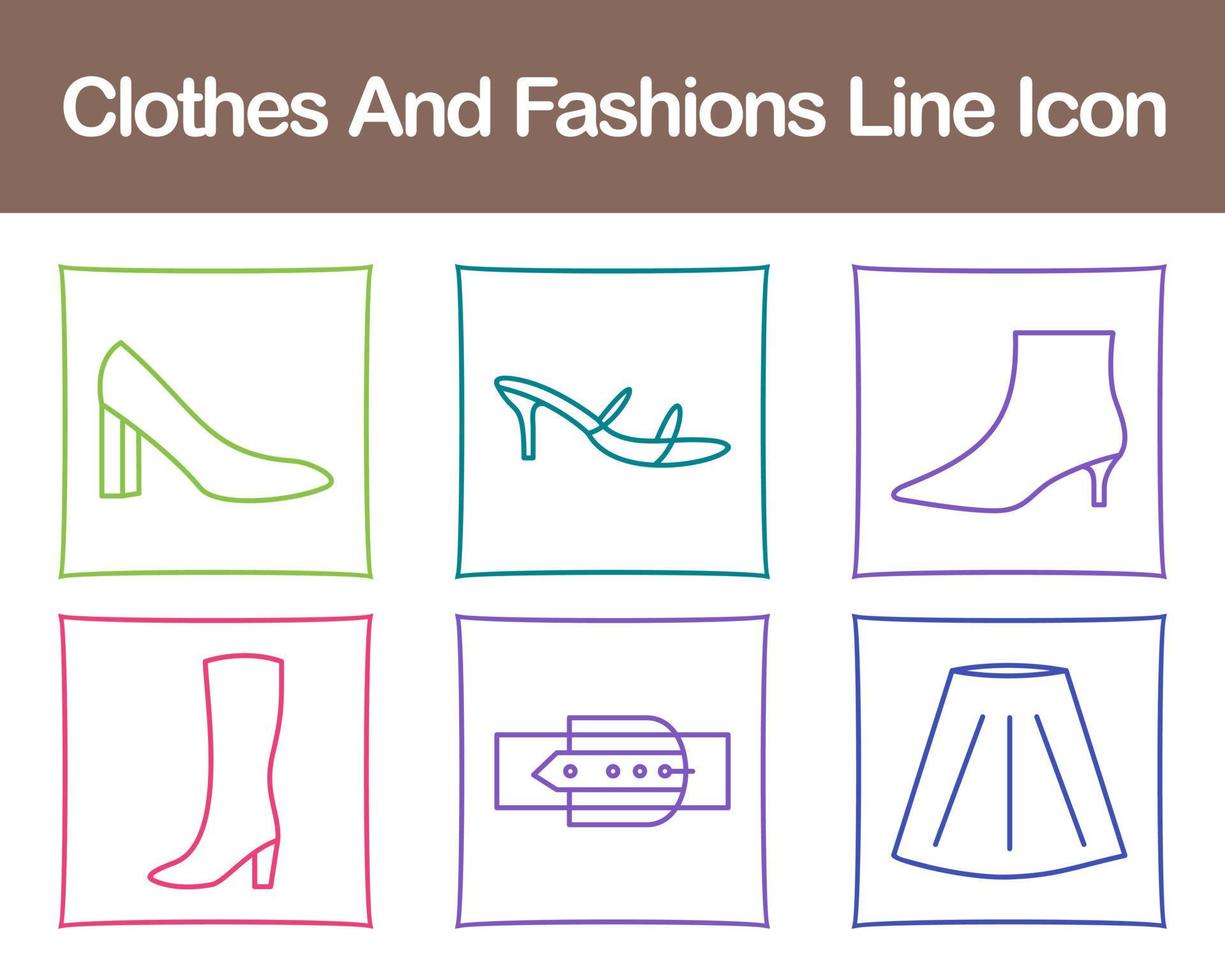 Clothes And Fashions Vector Icon Set