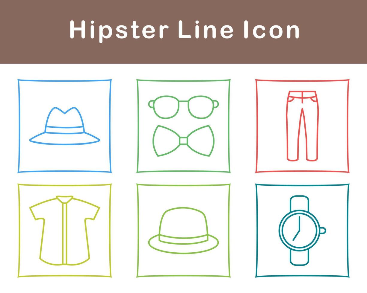 hipster vector icono conjunto