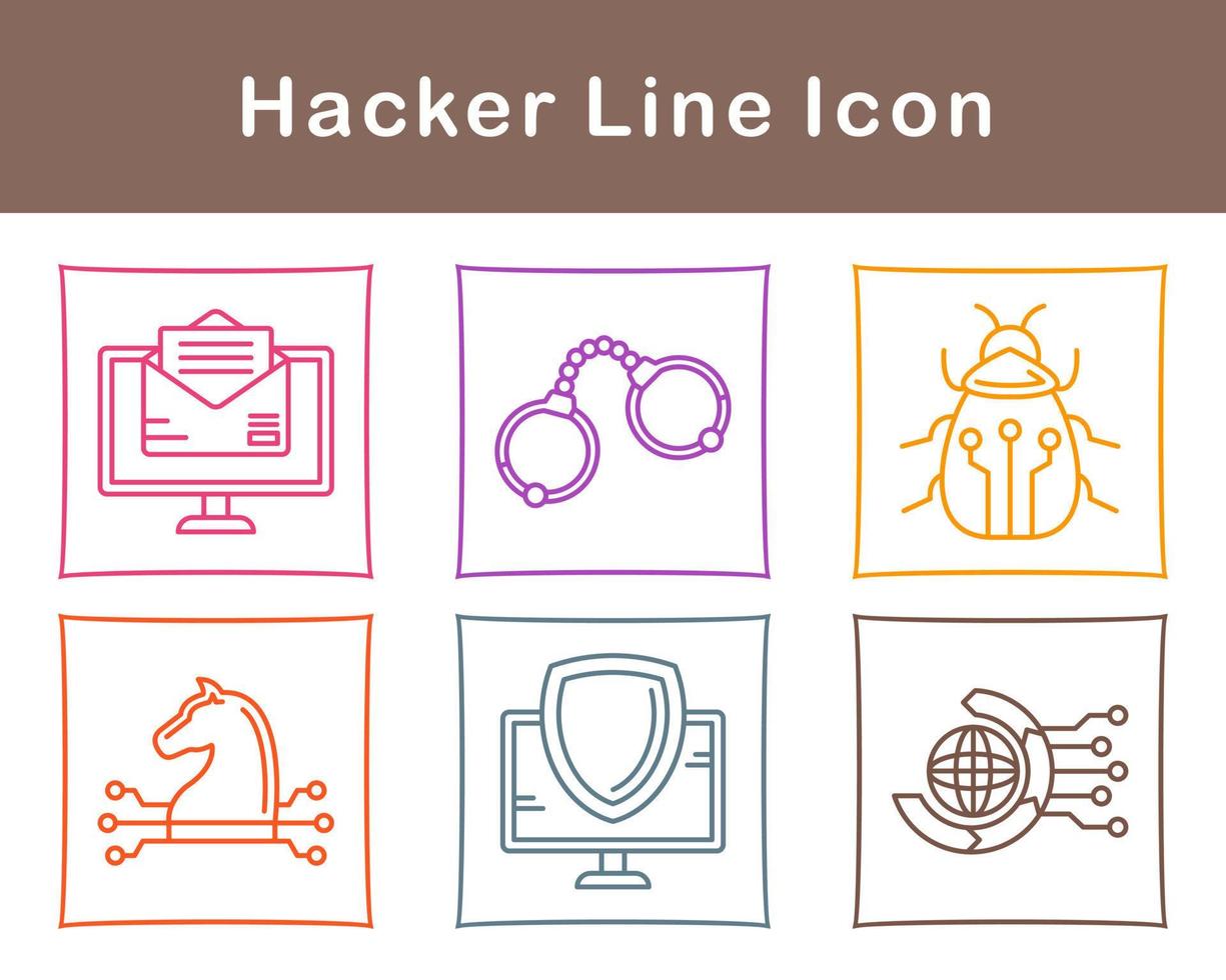 conjunto de iconos de vector de hacker