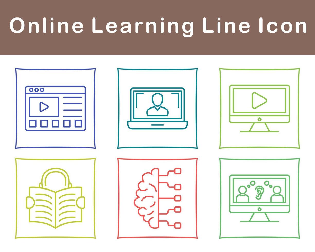 Online Learning Vector Icon Set