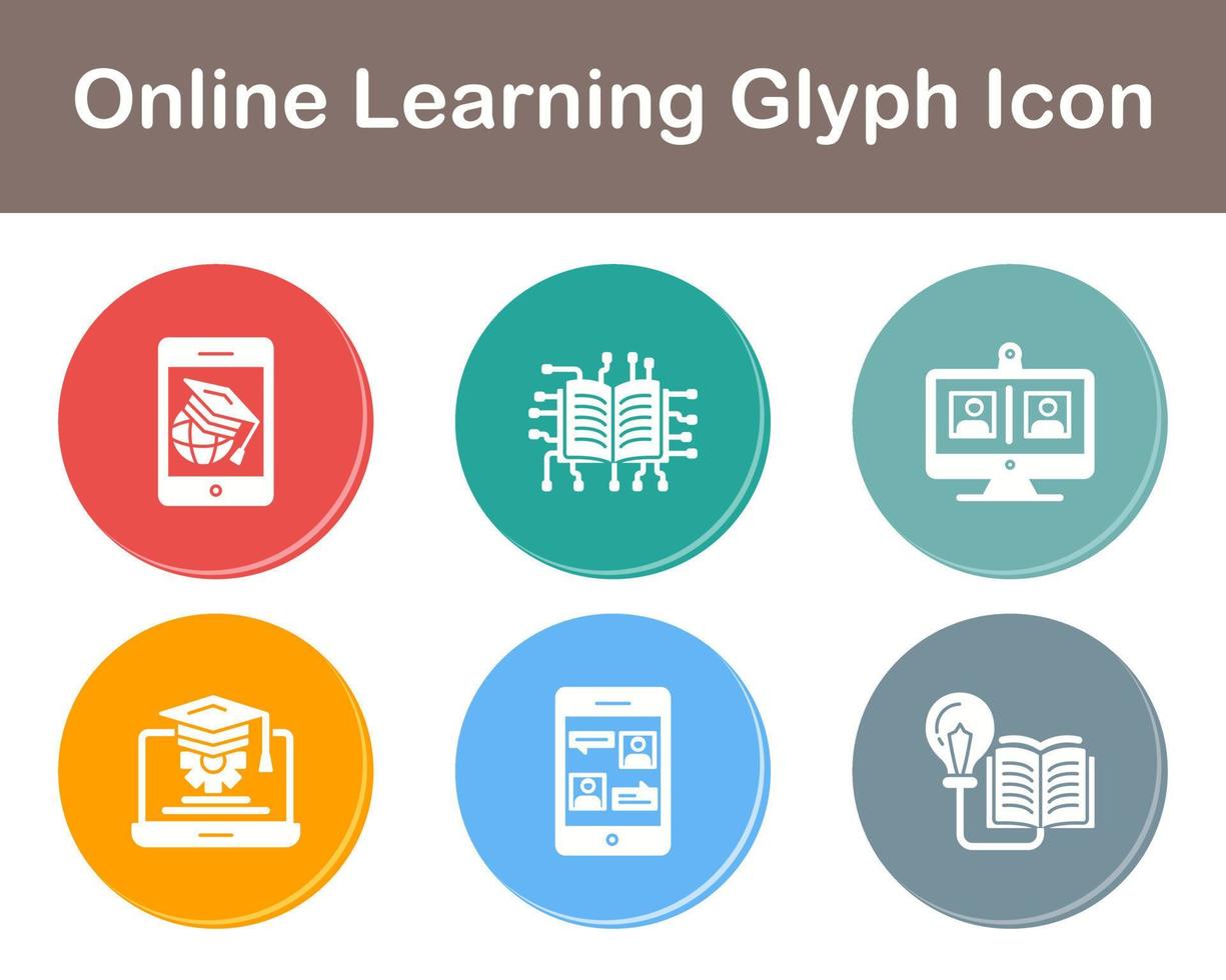 Online Learning Vector Icon Set