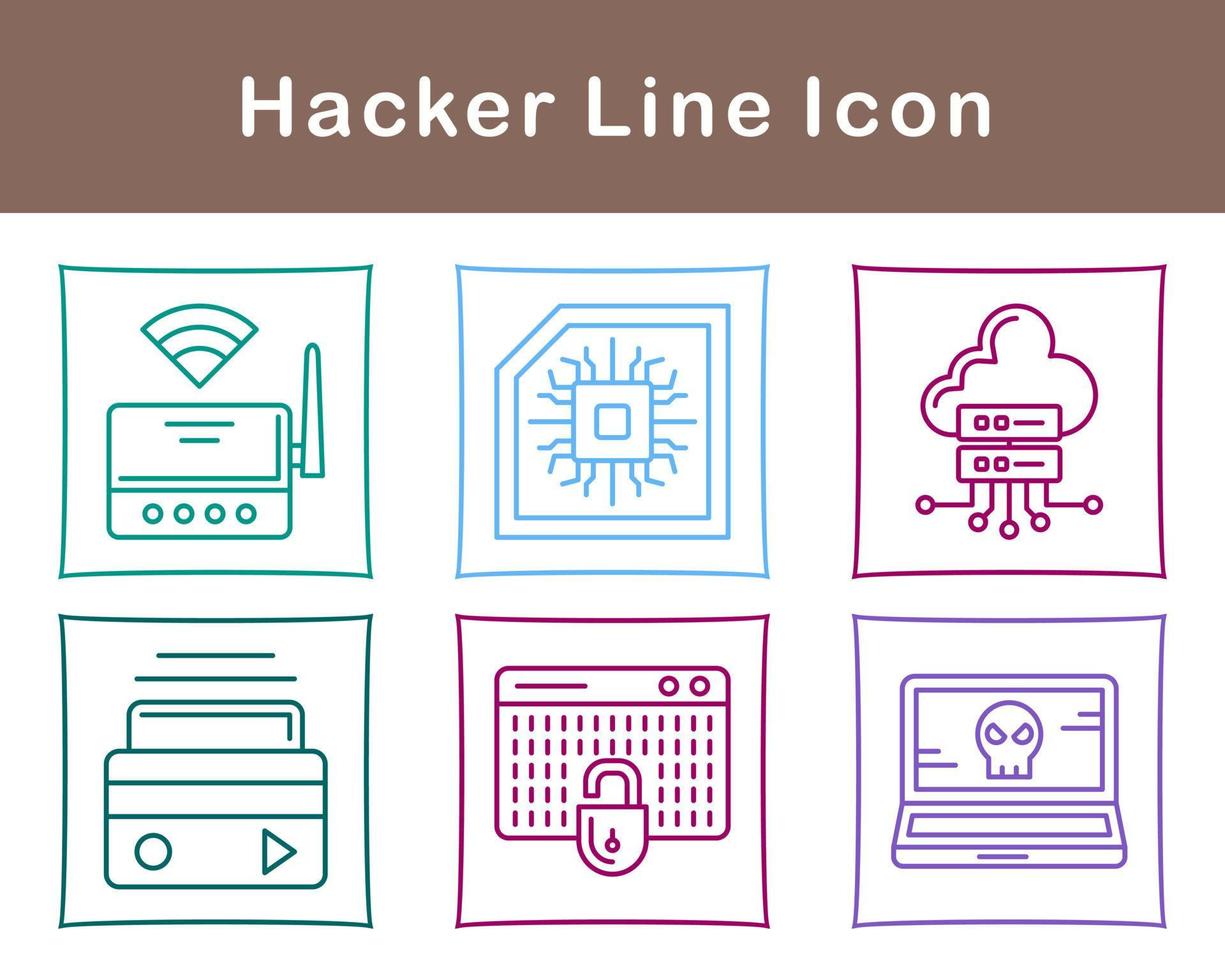 conjunto de iconos de vector de hacker