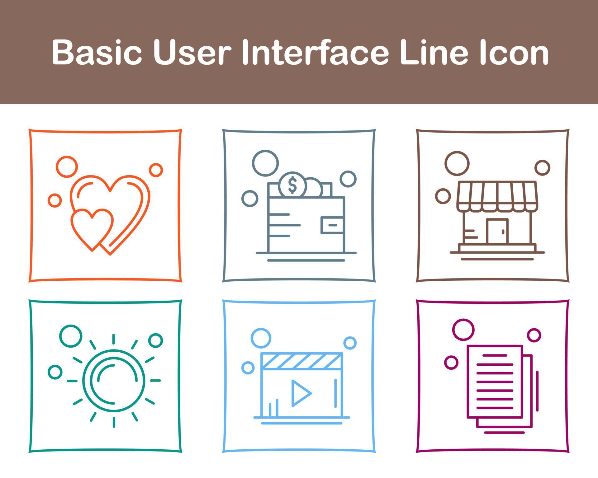 Basic User Interface Vector Icon Set 21505534 Vector Art at Vecteezy