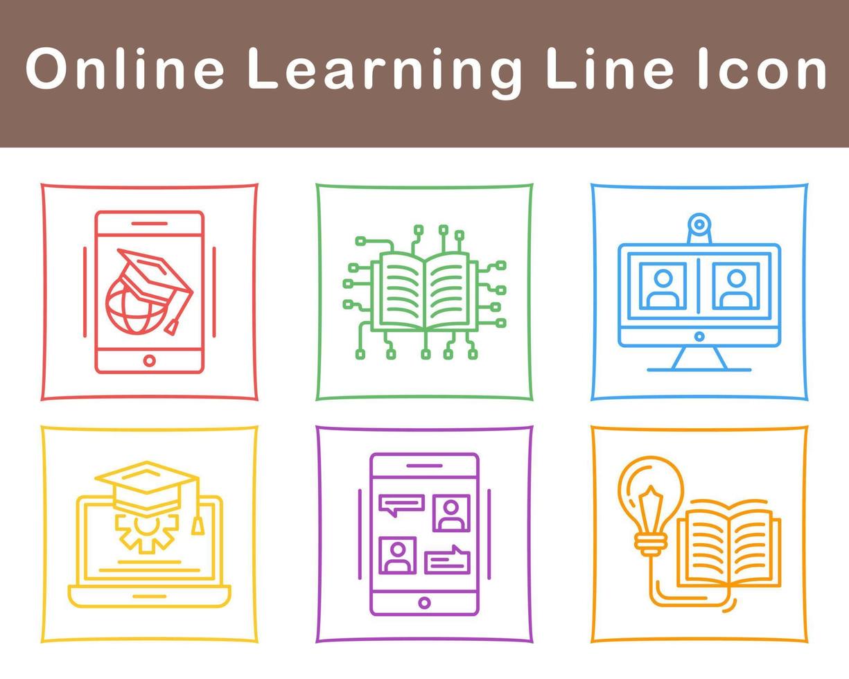 Online Learning Vector Icon Set