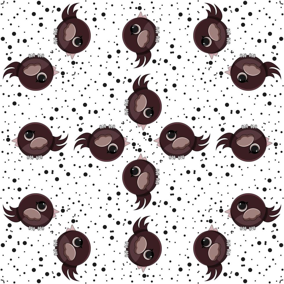 Colorful cute bird seamless pattern. Cute background for textile print, wrapping paper.Cute bird vector illustration.