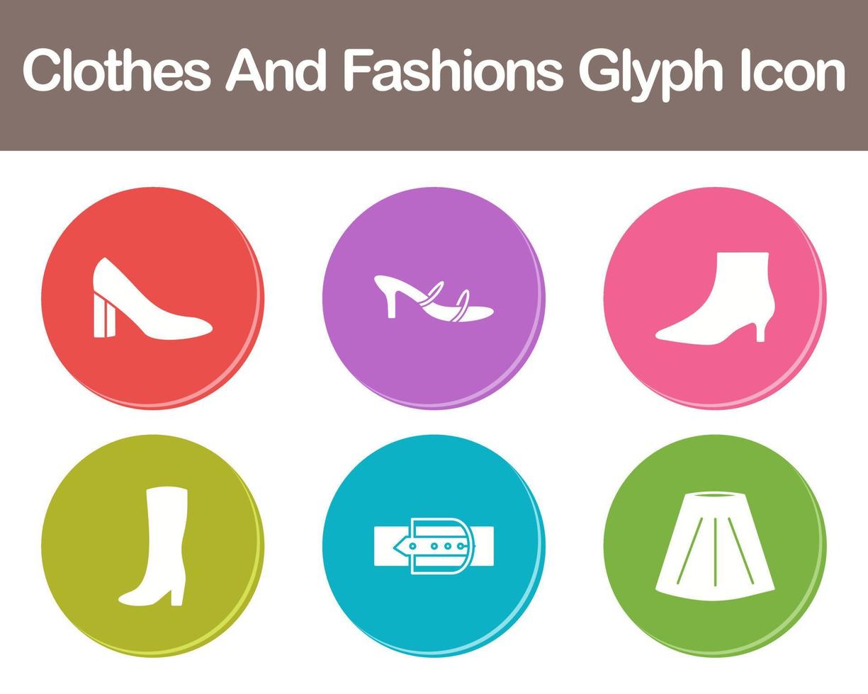 Clothes And Fashions Vector Icon Set