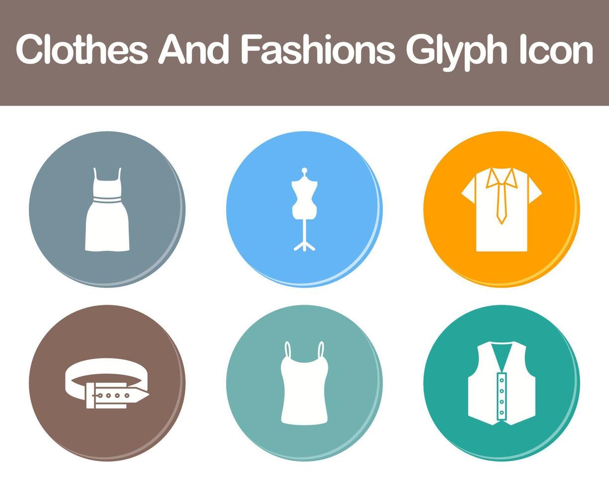 Clothes And Fashions Vector Icon Set
