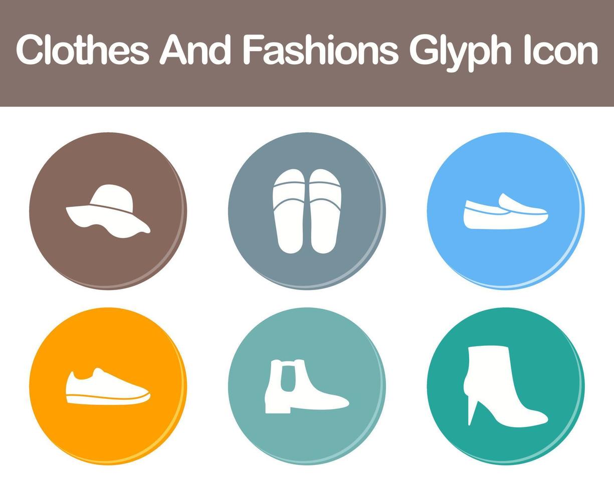 Clothes And Fashions Vector Icon Set
