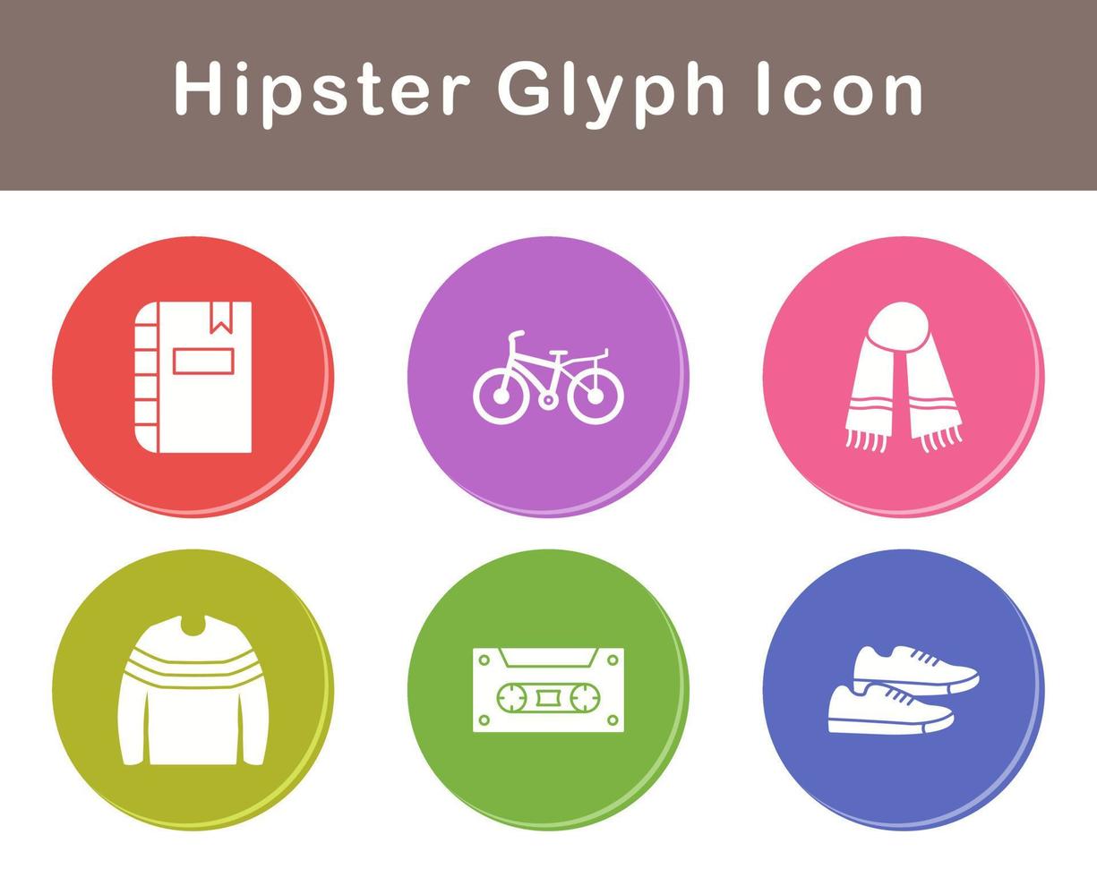 hipster vector icono conjunto