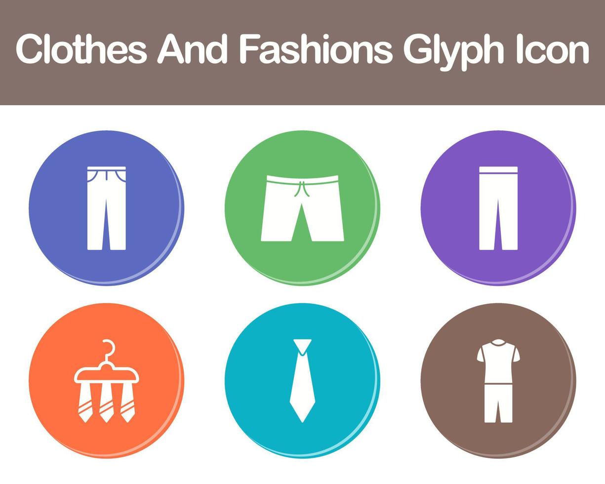 Clothes And Fashions Vector Icon Set