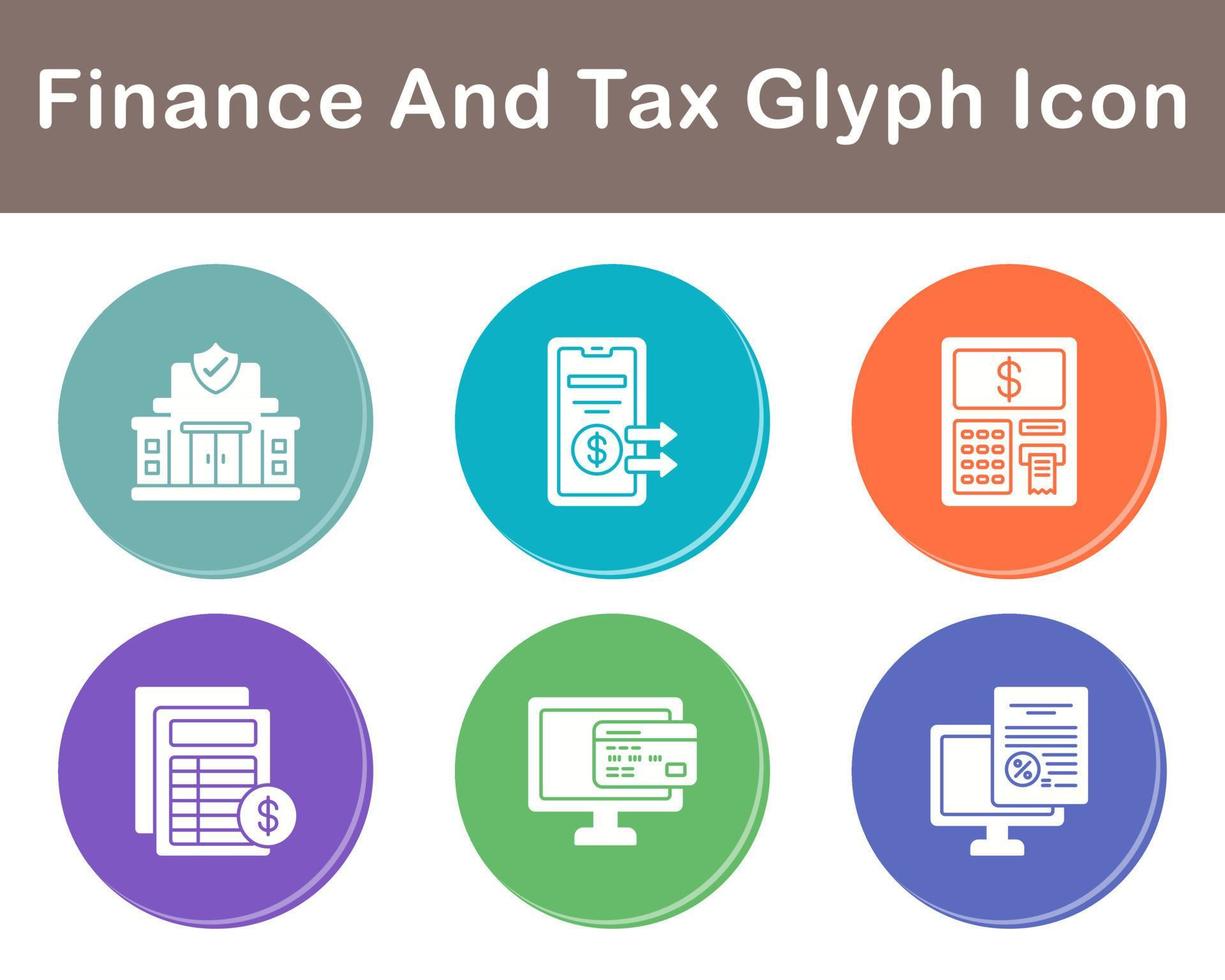 Finance And Tax Vector Icon Set