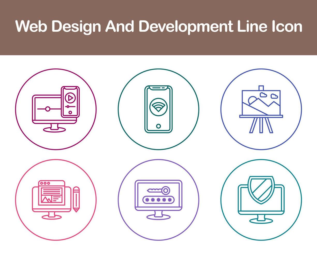 web diseño y desarrollo vector icono conjunto