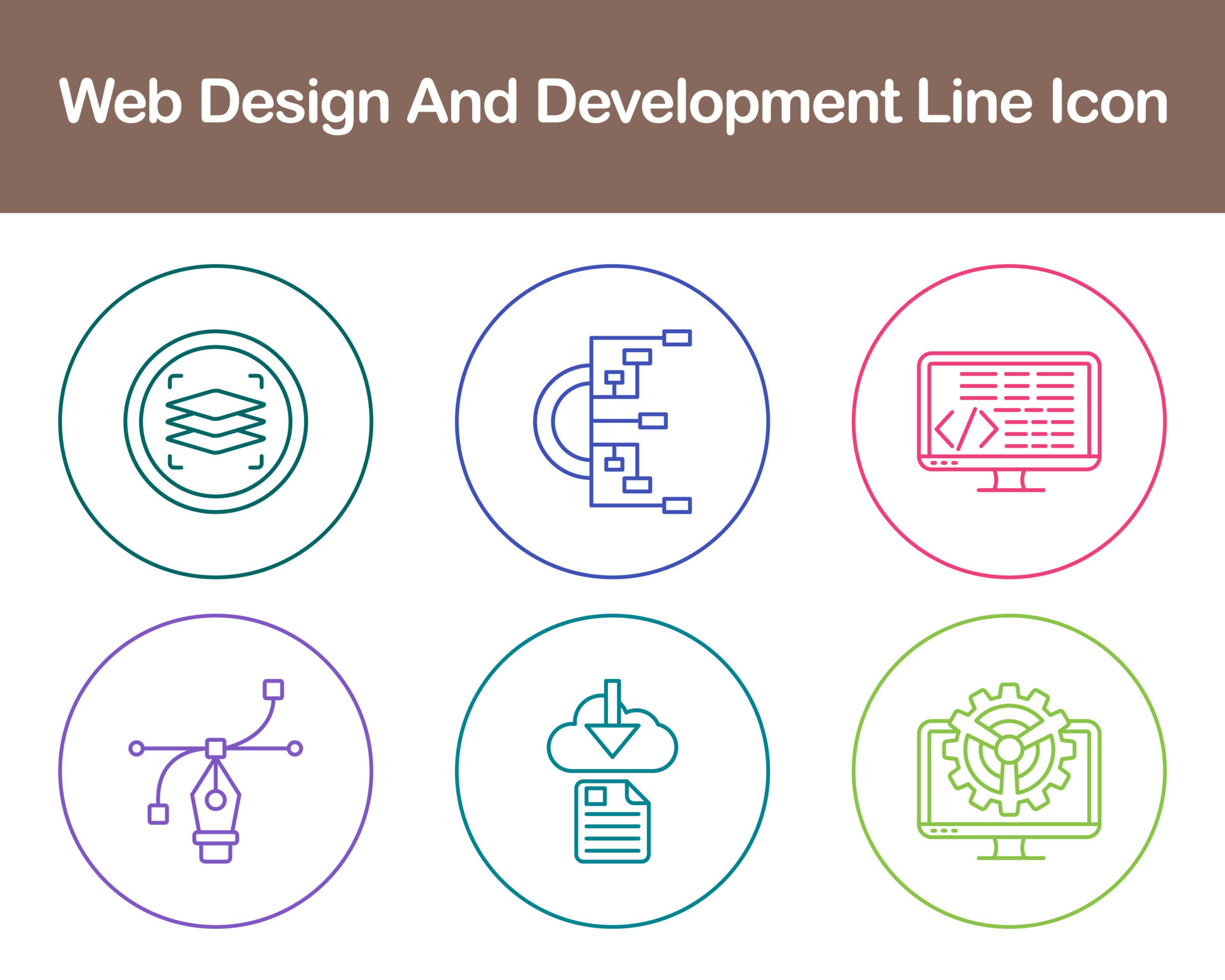 Web Design And Development Vector Icon Set 21505692 Vector Art at Vecteezy