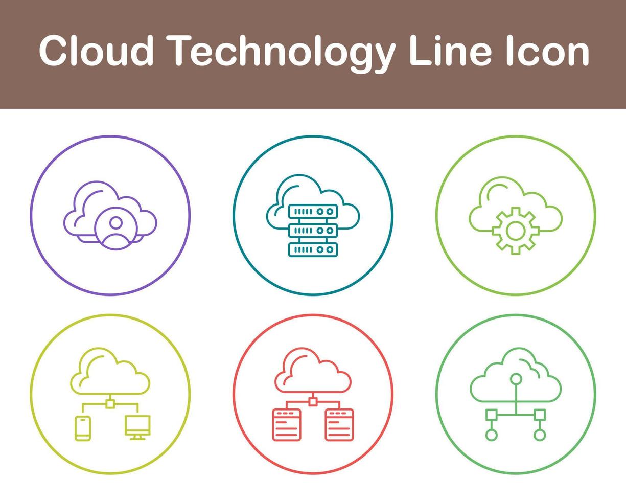 Cloud Technology Vector Icon Set