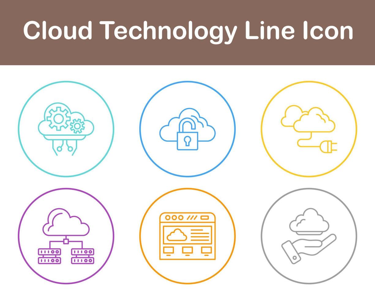 Cloud Technology Vector Icon Set