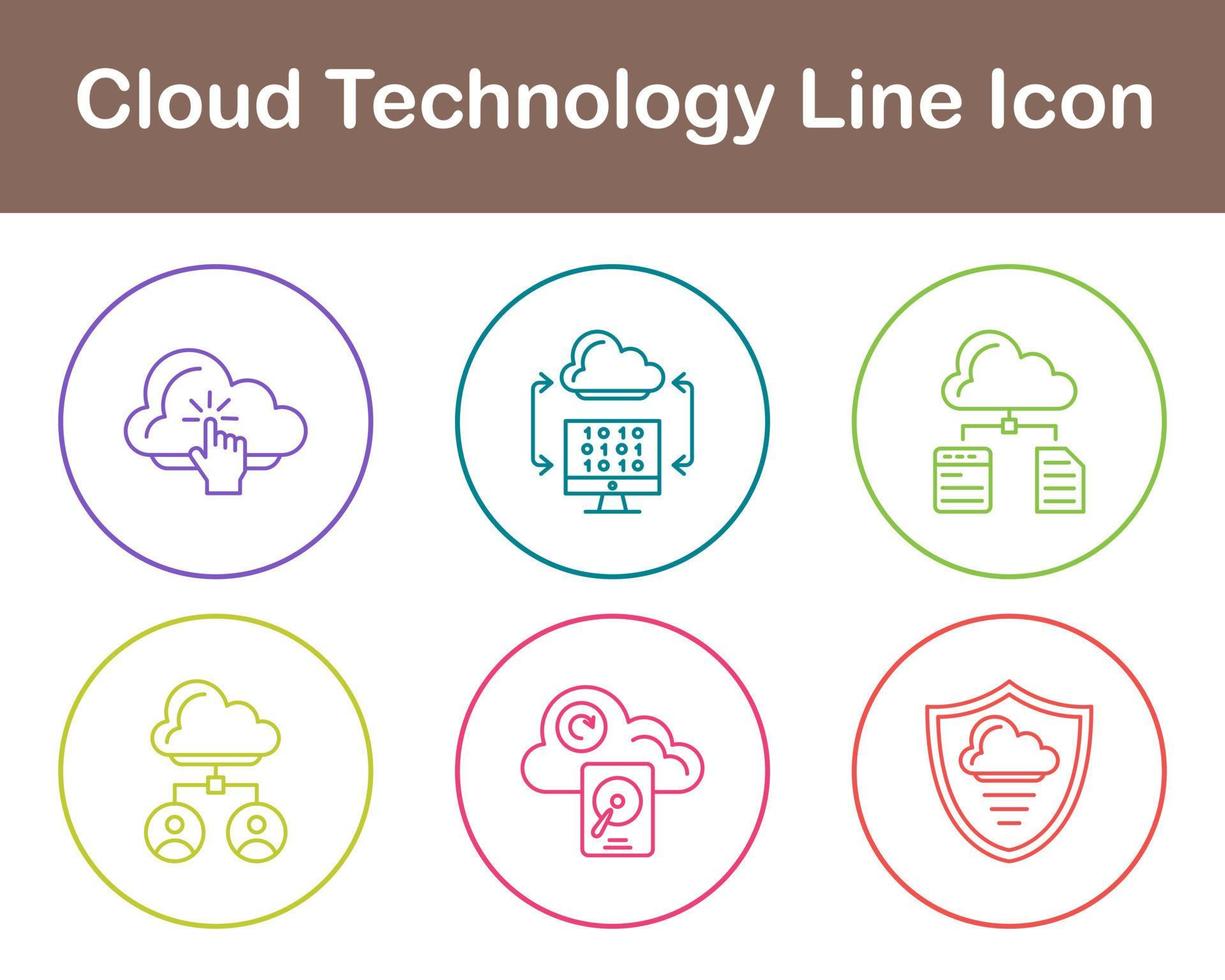 Cloud Technology Vector Icon Set