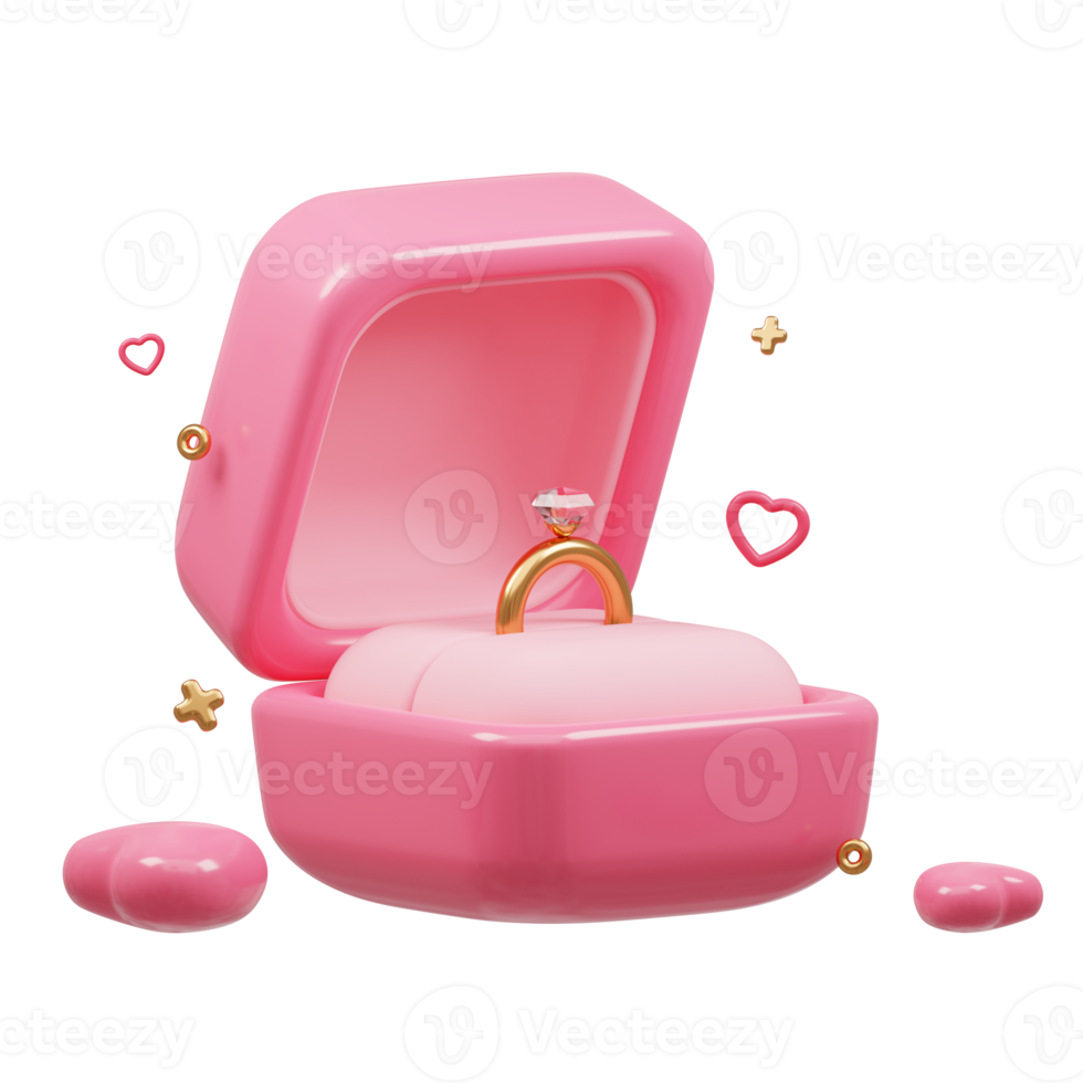 3D rendering ring box png