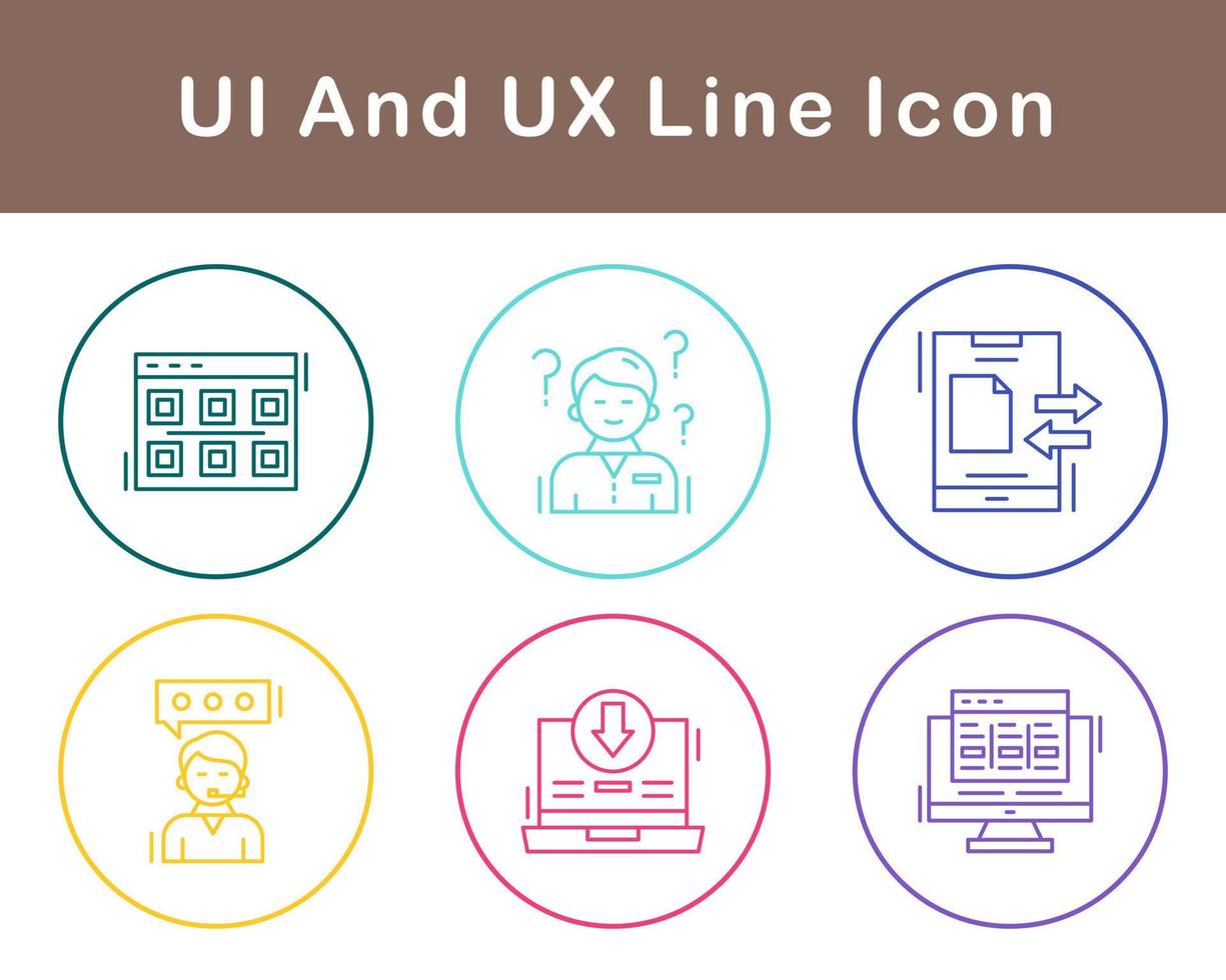 ui y ux vector icono conjunto