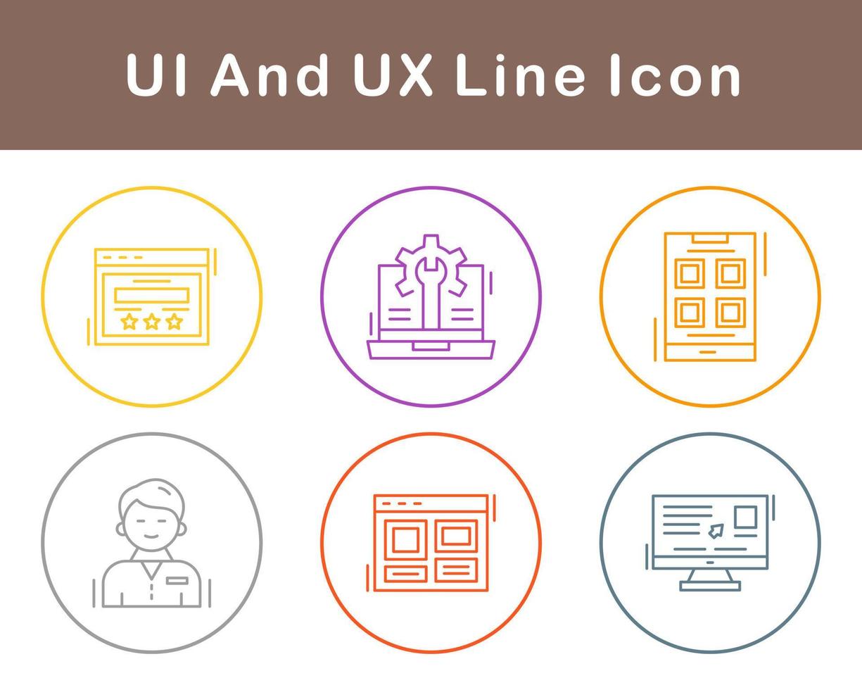 ui y ux vector icono conjunto