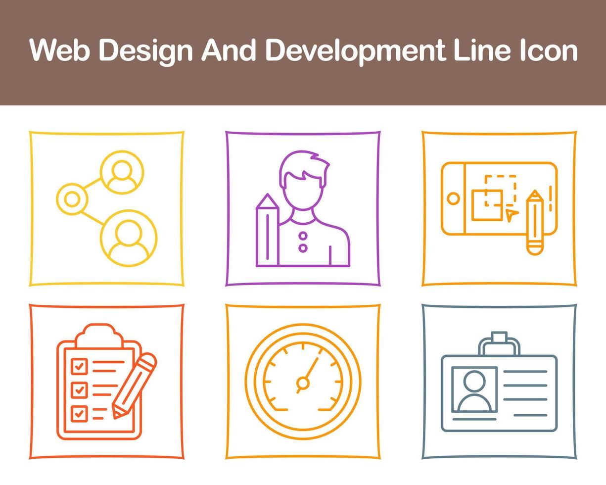 web diseño y desarrollo vector icono conjunto