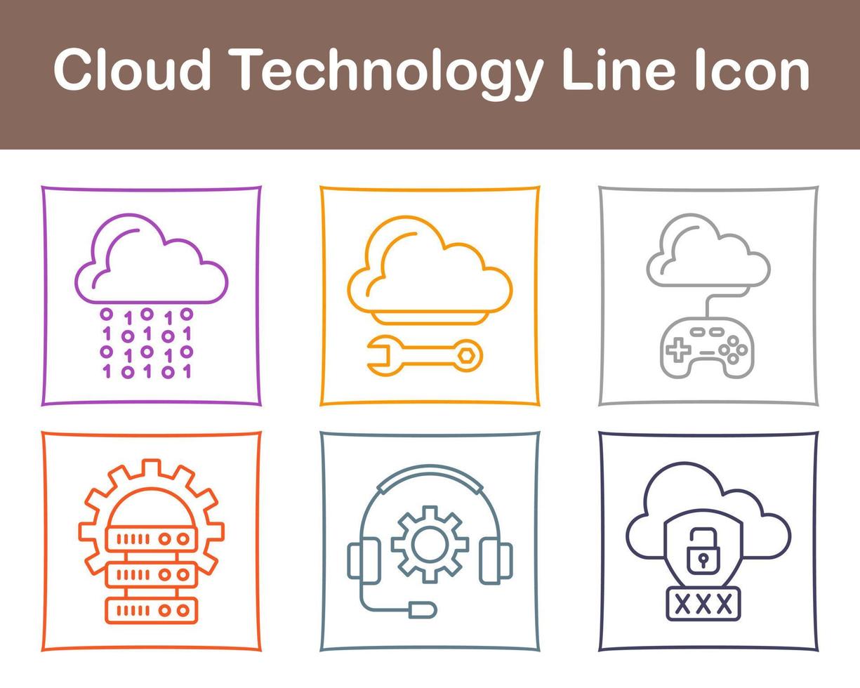 Cloud Technology Vector Icon Set