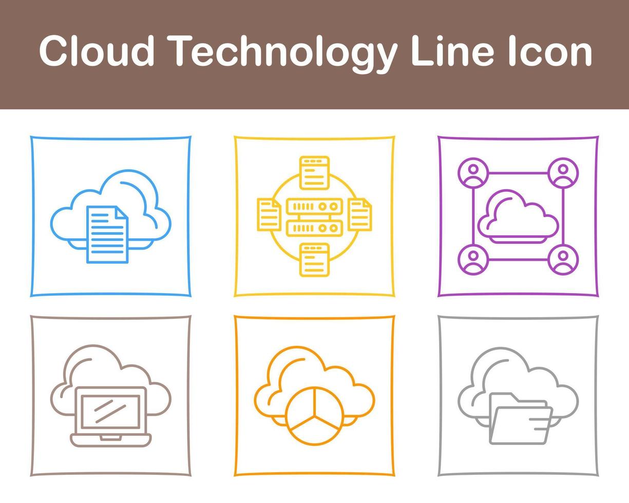Cloud Technology Vector Icon Set