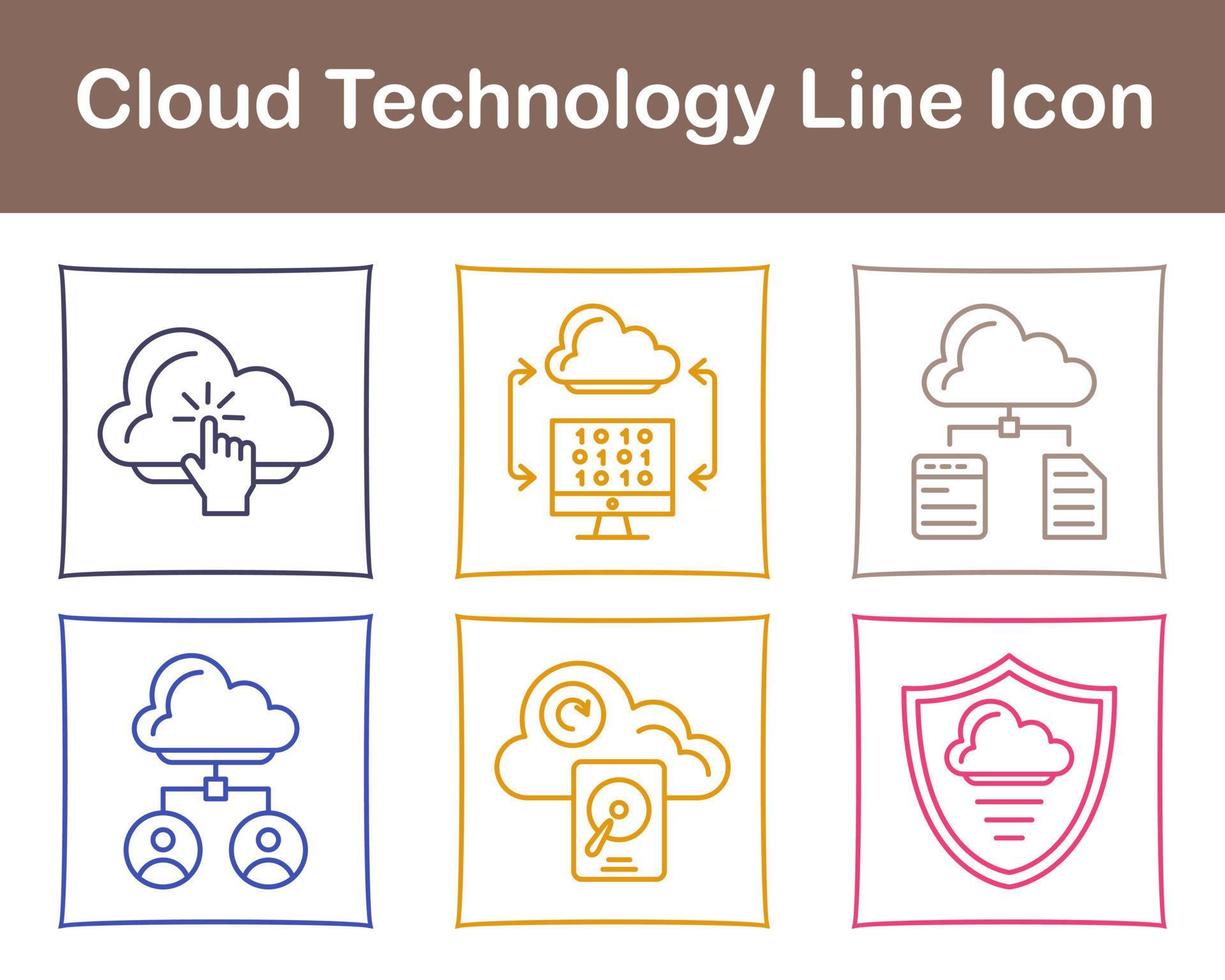 Cloud Technology Vector Icon Set