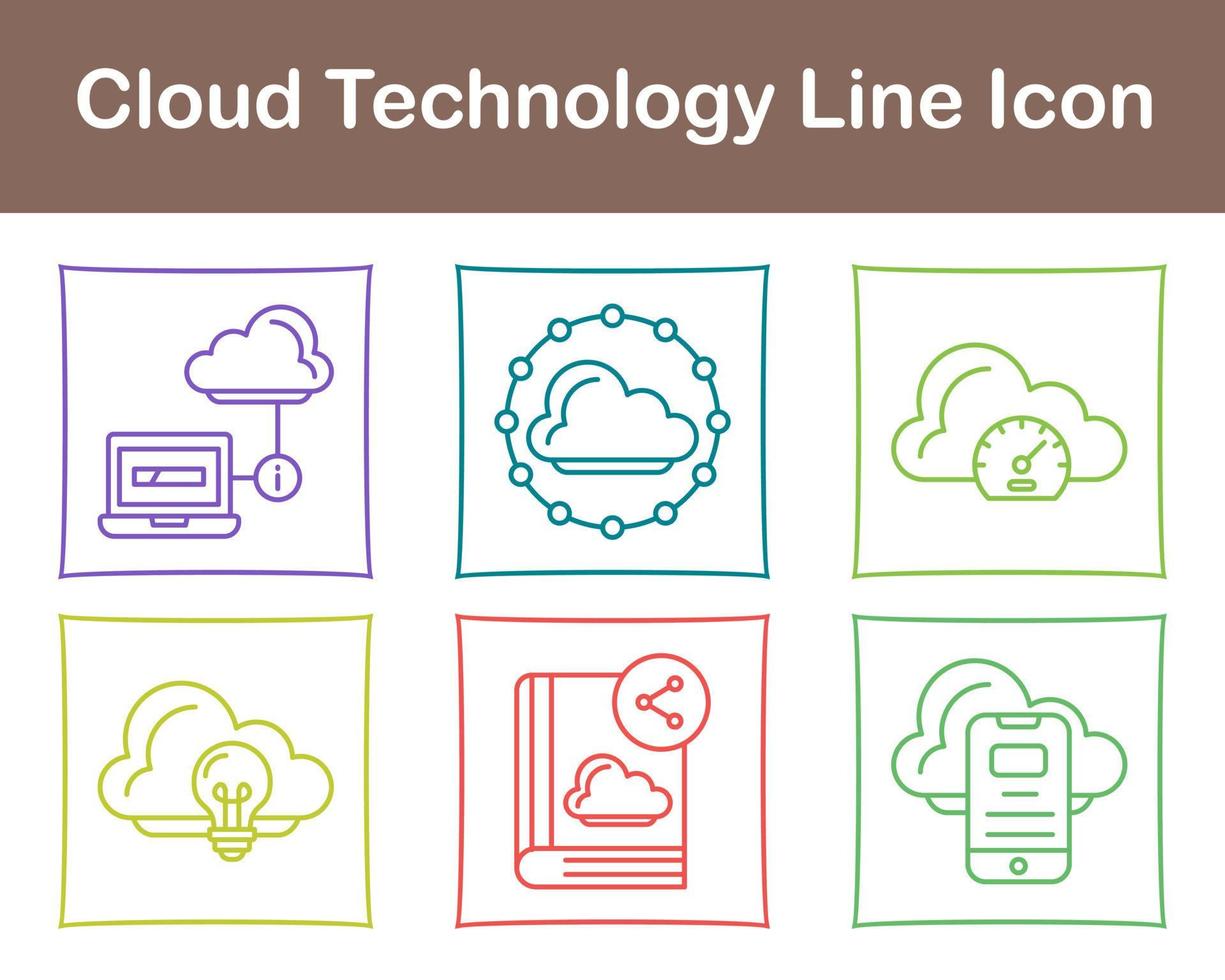 Cloud Technology Vector Icon Set