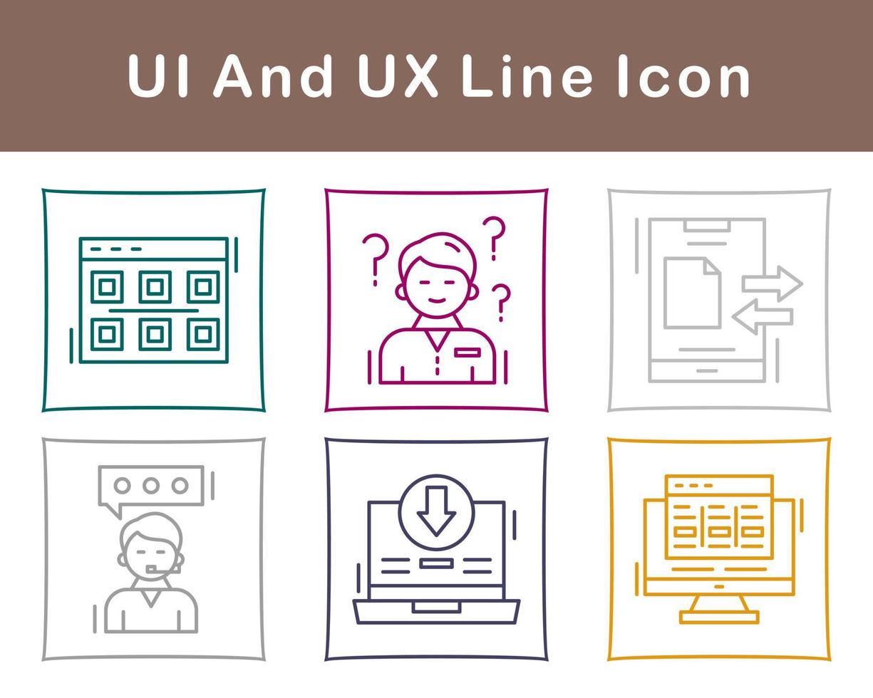 ui y ux vector icono conjunto