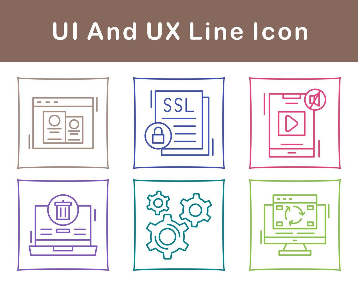 ui y ux vector icono conjunto