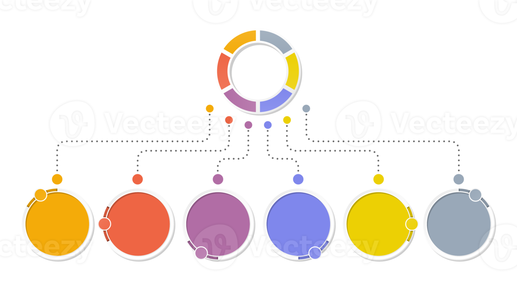 Infographic with 6 steps, process or options. png
