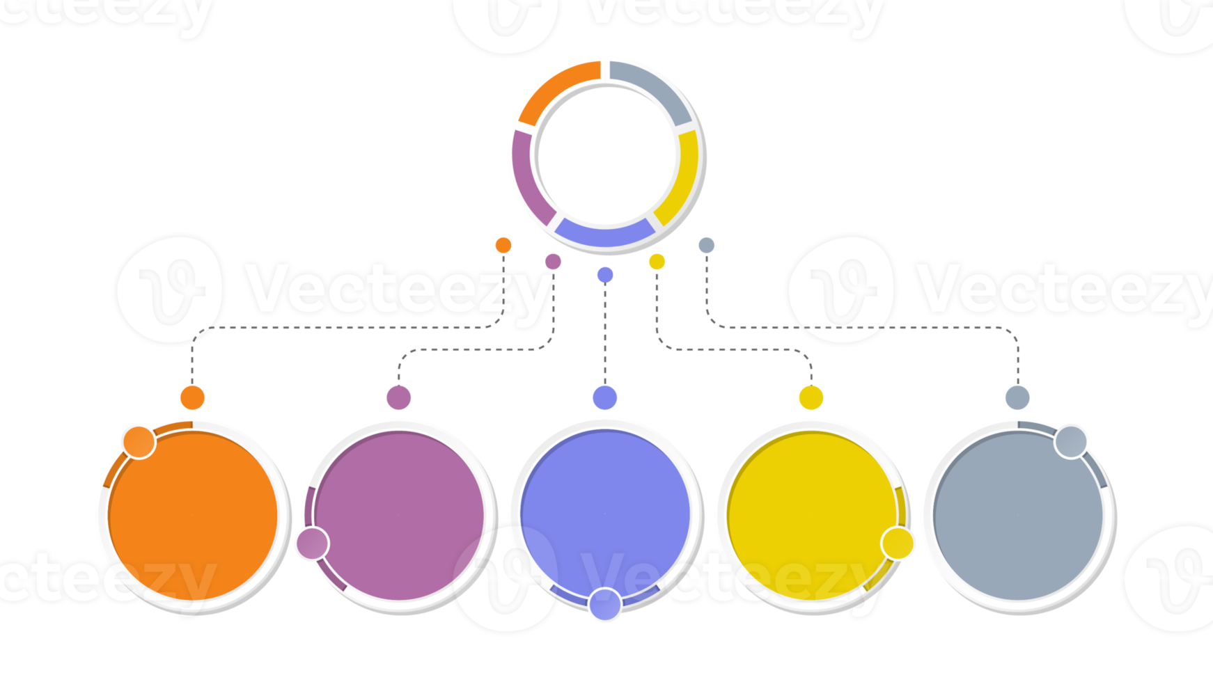 Infografica con 5 passi, processi o opzioni. png