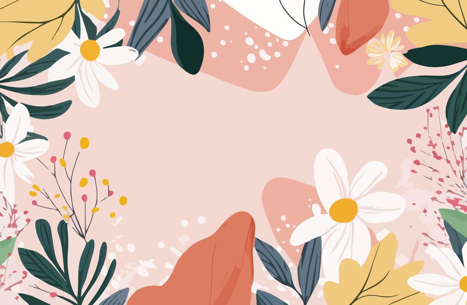 Floral frame with a white flower on it. vector