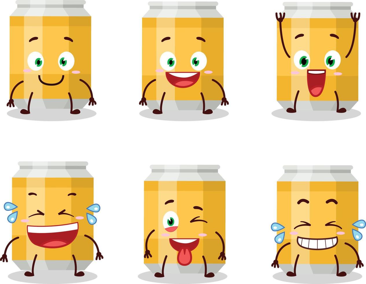 dibujos animados personaje de cerveza lata con sonrisa expresión vector