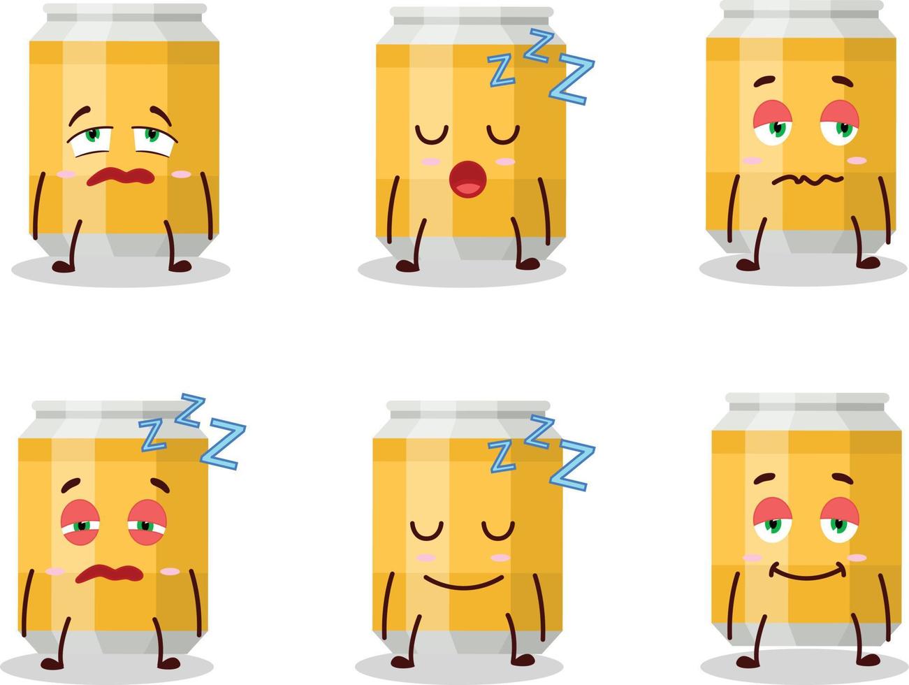 Cartoon character of beer can with sleepy expression vector