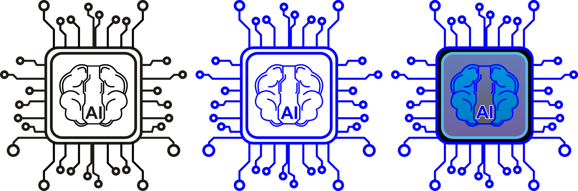 artificiell intelligens hjärna ikon design png